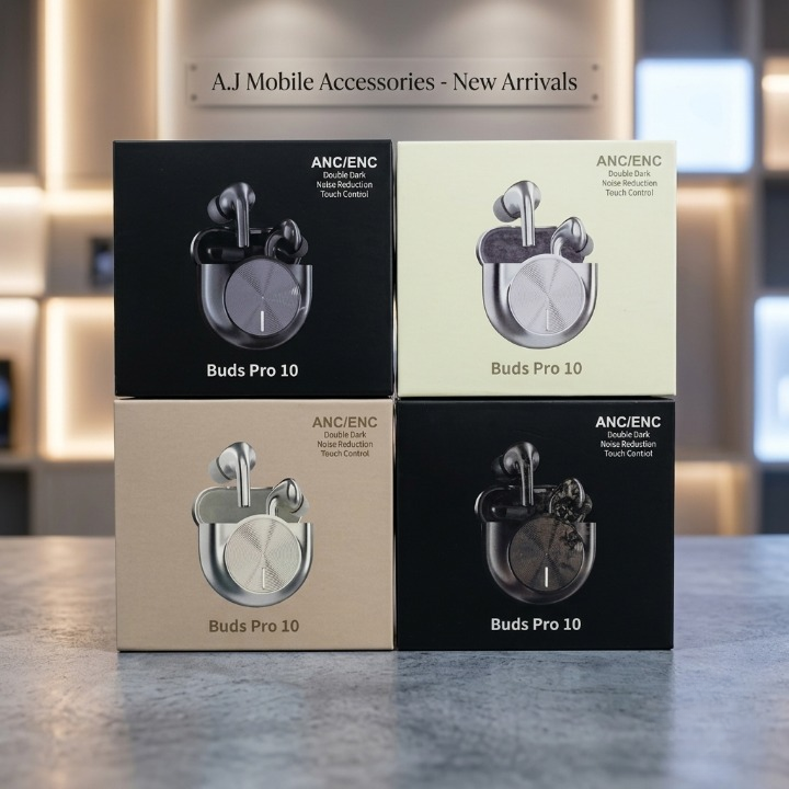 Buds Pro 10 ANC/ENC Wireless Bluetooth Earbuds – Touch Control | Noise Reduction | Random Color